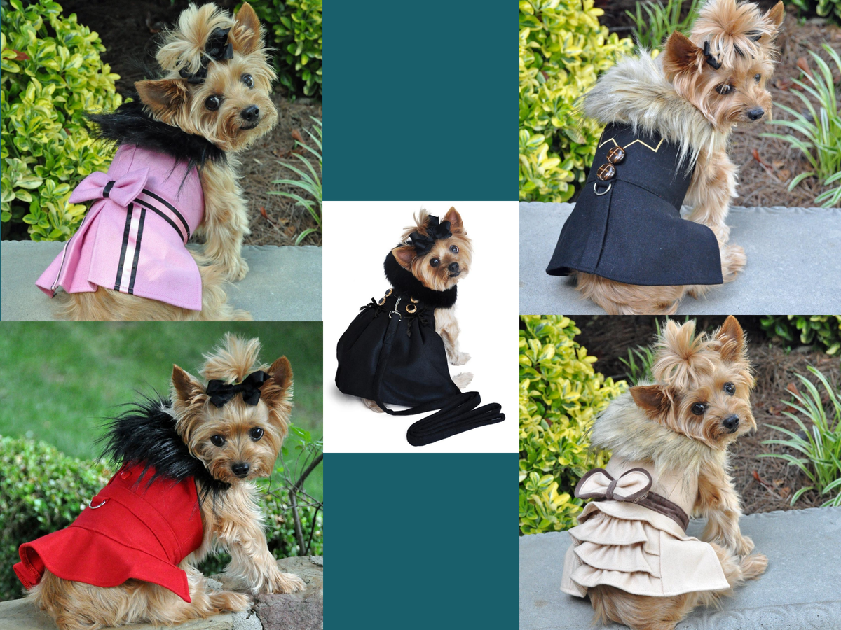 Wool Fur-Trimmed Dog Harness Coat