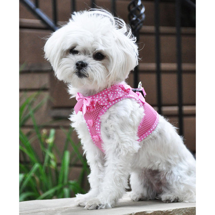 American River Choke-Free Dog Harness Polka Dot Collection Pink by Doggie Design