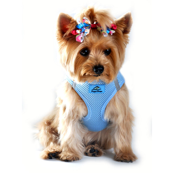 American River Choke Free Ultra Solid Dog Harness by Doggie Design Light Blue