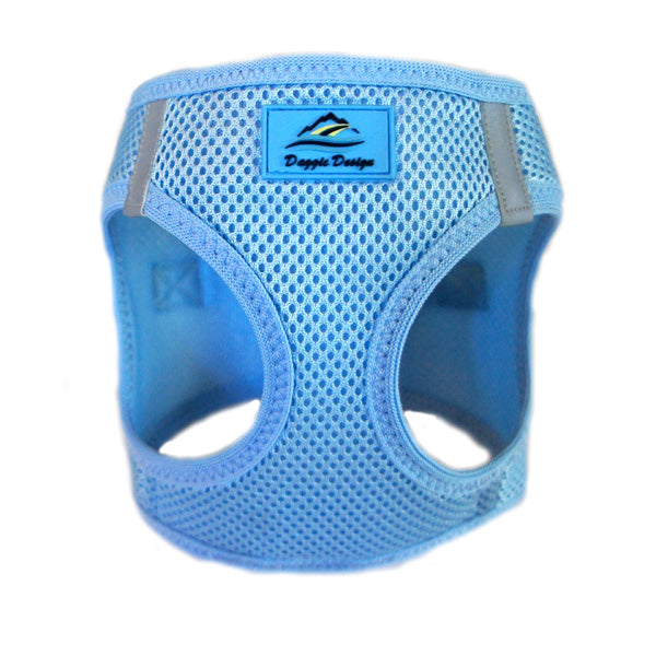 American River Choke Free Ultra Solid Dog Harness by Doggie Design Light Blue