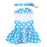 Blue Polka Dot Doggie Dress with Matching Leash