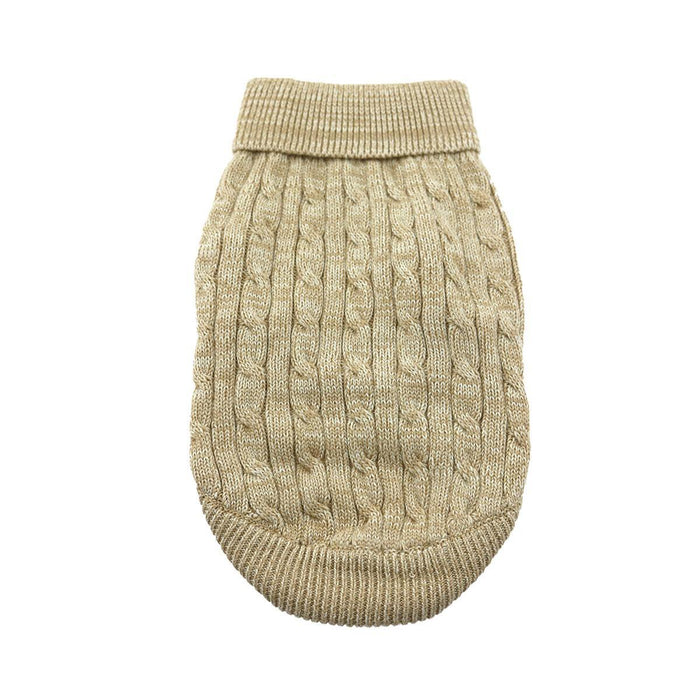 Cable Knit Dog Sweater by Doggie Design Oatmeal