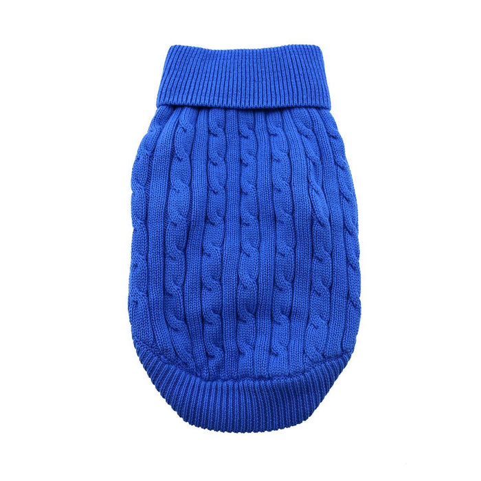 Cable Knit Dog Sweater by Doggie Design Riverside Blue