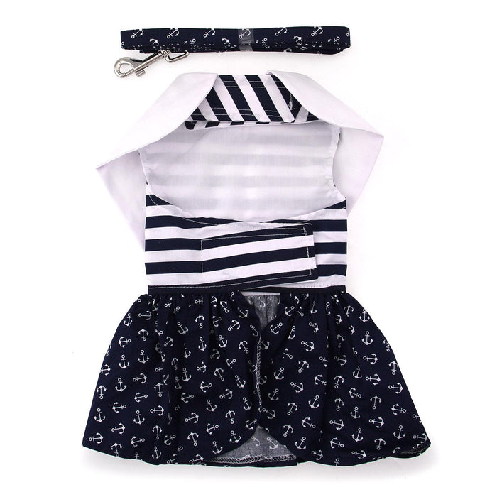Nautical Doggie Dress with Matching Leash