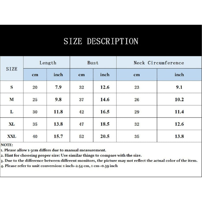 Size Description Chart