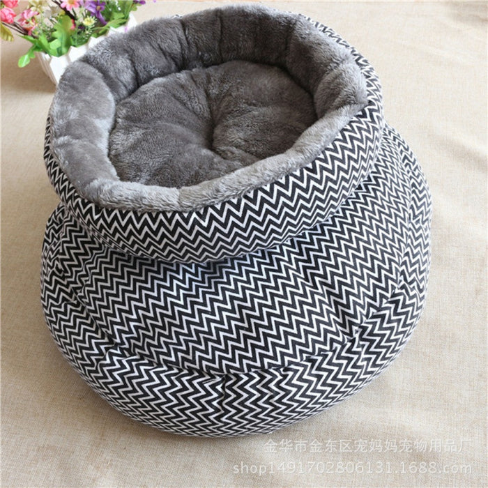 Zig Zag Flannel Dog Bed