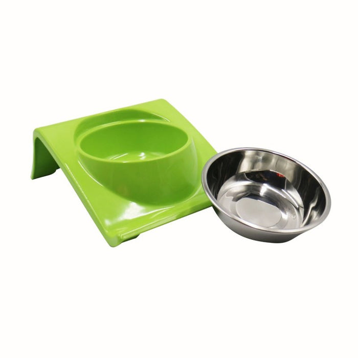 Stainless Steel Dog Bowl with Non Skid Bracket Holder