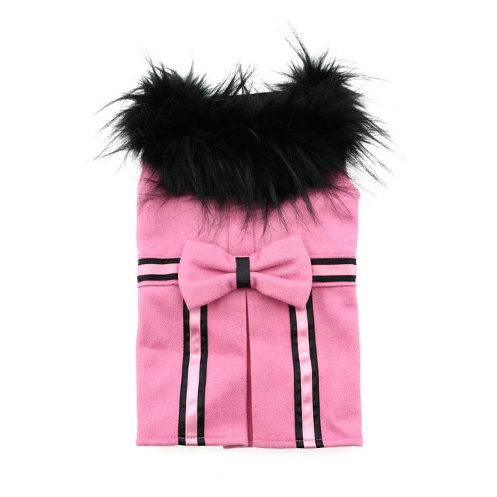 Wool Fur-Trimmed Dog Harness Coat
