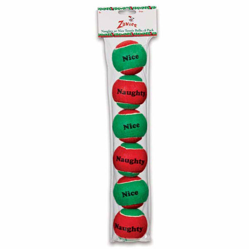 Zanies Naughty or Nice Tennis Ball Dog Toy