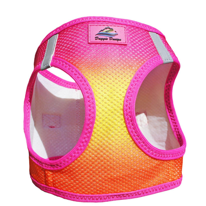 American River Choke Free Dog Harness - Ombre Collection Raspberry/Pink/Orange