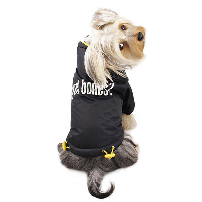 Got Bones? Padded Dog Coat with Removable Hoodie