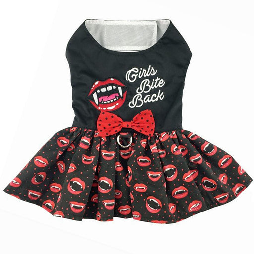 Girls Bite Back - Halloween Dog Harness Dress by Doggie Design