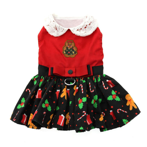 Gingerbread Harness Dress with Matching Leash by Doggie Design