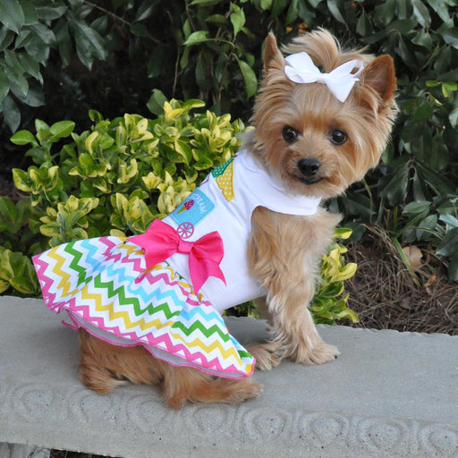 Ice Cream Cart Doggie Dress with Matching Leash