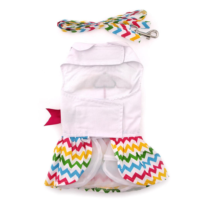 Ice Cream Cart Doggie Dress with Matching Leash